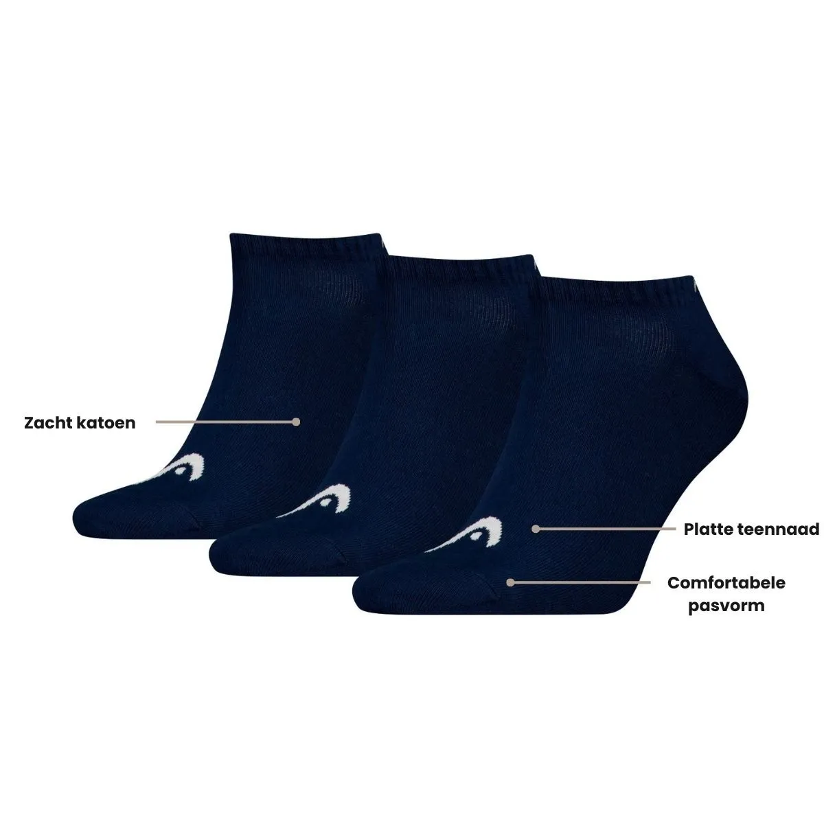HEAD Sneakersokken Training 3-pack Navy