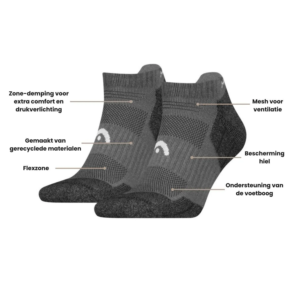 HEAD Wandelsokken All Climates Hiking Sneaker 6-pack - Keuze uit 4 kleuren