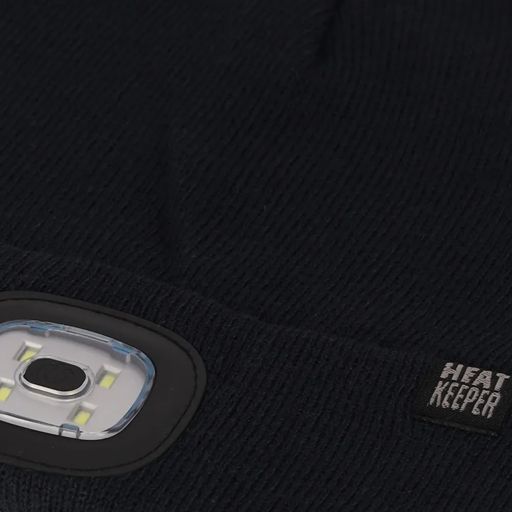 Heatkeeper Kinder Thermo Muts met oplaadbaar Led lampje Zwart