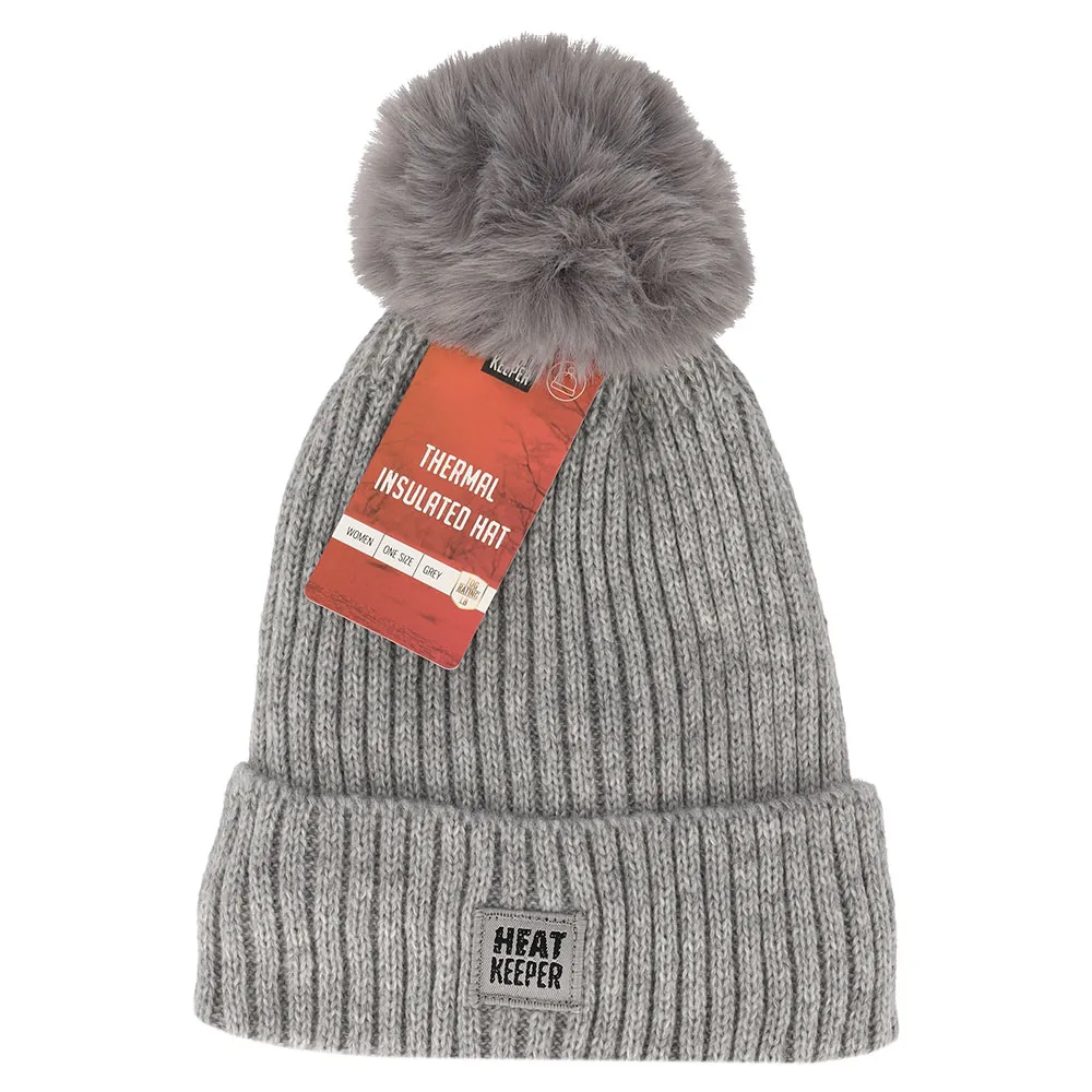 Heatkeeper Thermo Muts met Pompon Dames Grey