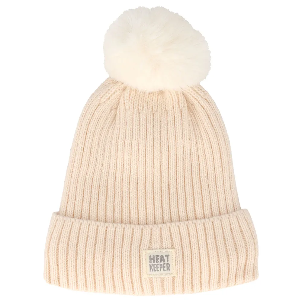 Heatkeeper Thermo Muts met Pompon Dames Off White