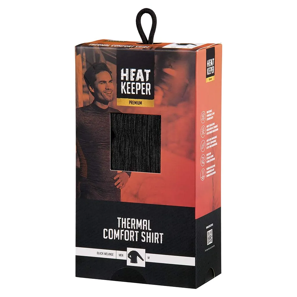 Heatkeeper Thermoset Heren Premium - Thermoshirt + Thermo Legging - Zwart Melange