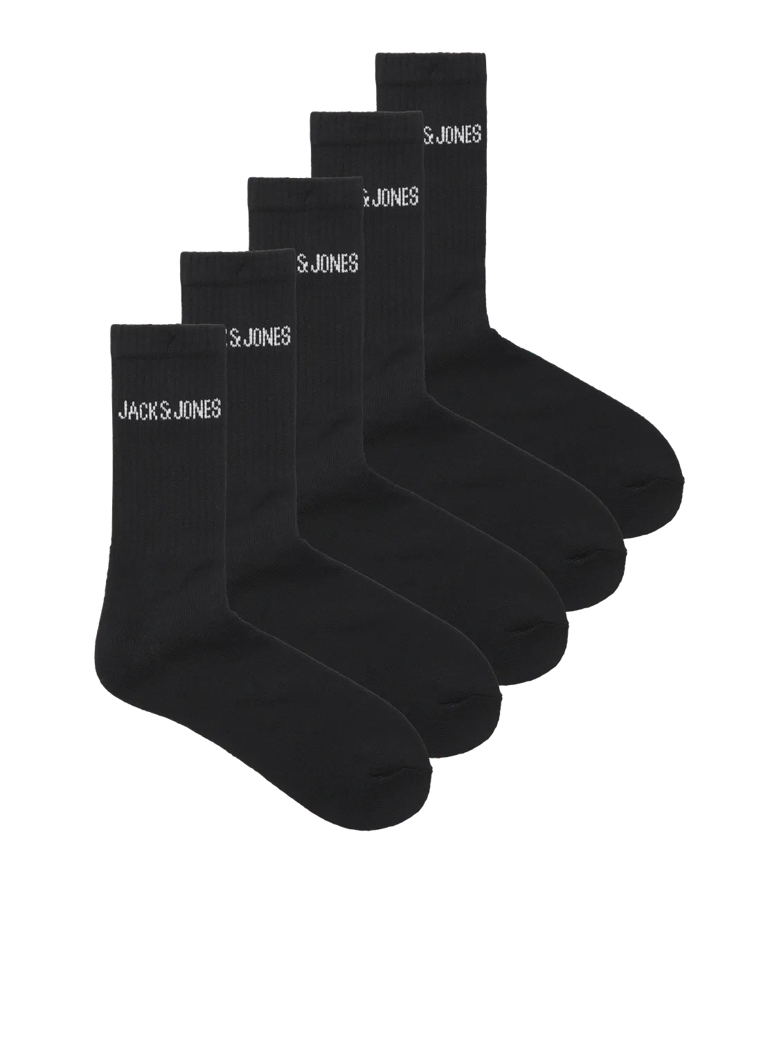 Jack & Jones Sportsokken Heren JACREGEN 5-pack Zwart