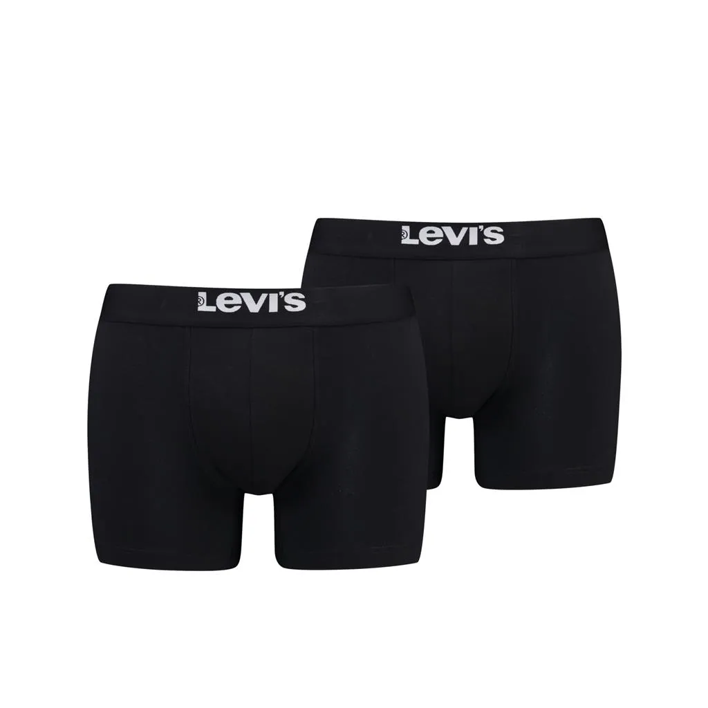 Levi's Boxershorts Solid Basic Organic Cotton 2-pack Black