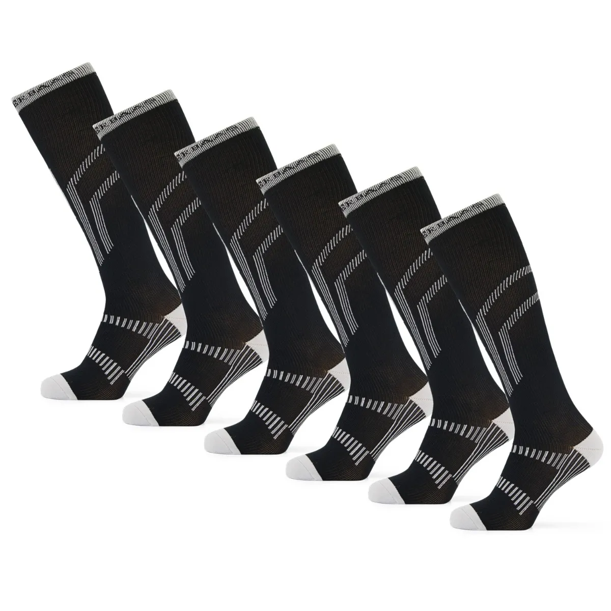 Poederbaas Skisokken Lightweight 6-pack Zwart