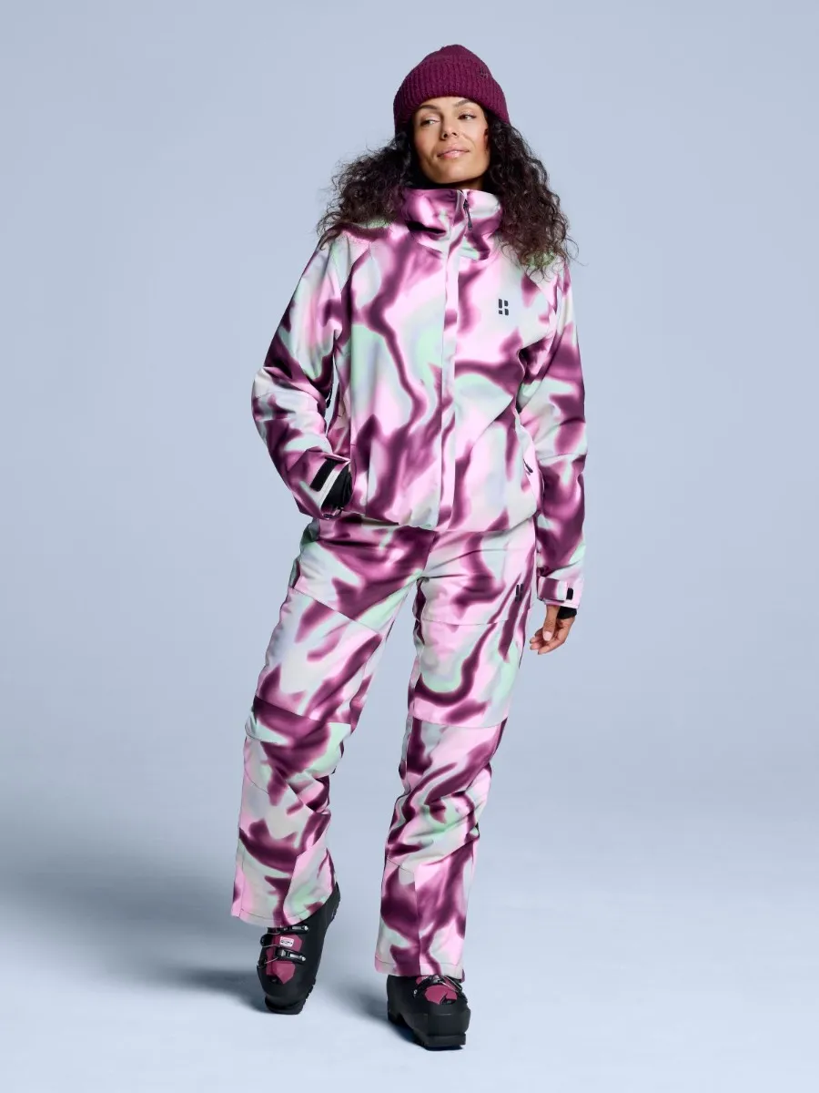 Poederbaas Skibroek Dames Arty 2L Insulated Tie Dye Pink Multi