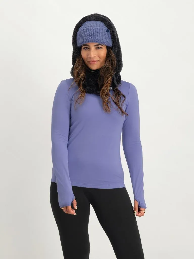 Poederbaas Balaclava Dames Fluffy Zwart