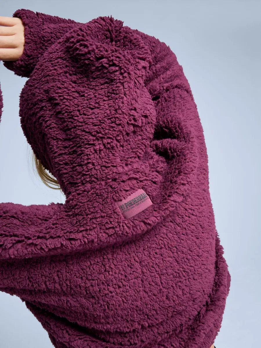 Poederbaas Fluffy Hoodie Dames Four Seasons Bordeaux