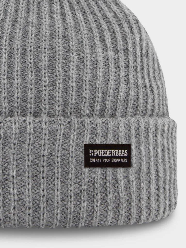 Poederbaas Muts Royal Rib Beanie Grijs