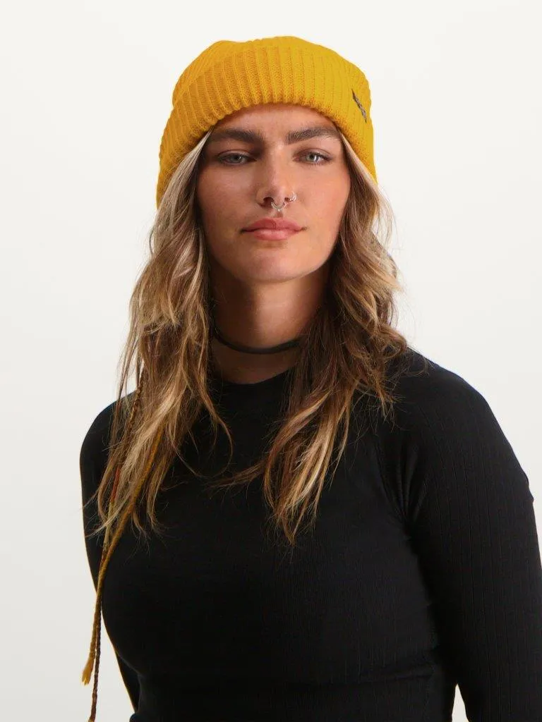Poederbaas Muts Royal Rib Beanie Yellow