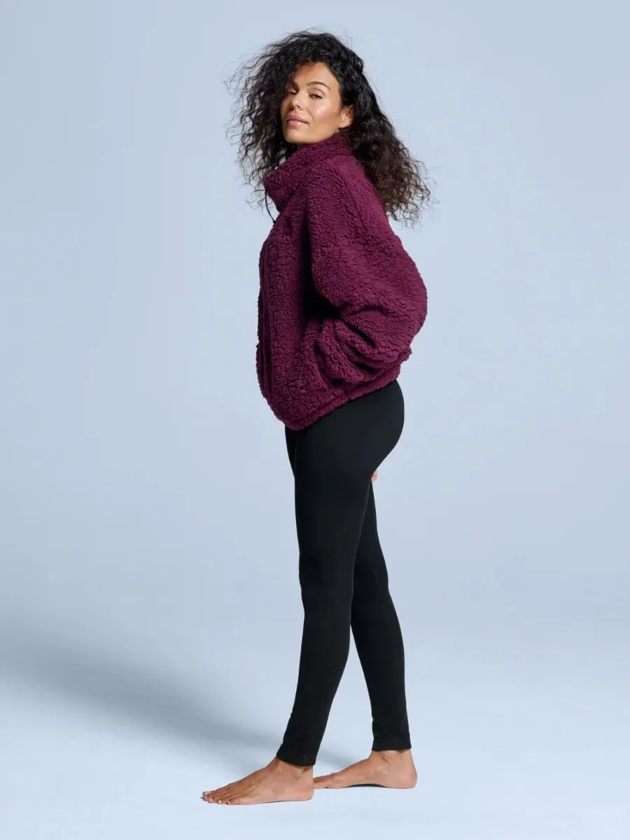 Poederbaas Fluffy Jacket Dames Four Seasons Bordeaux