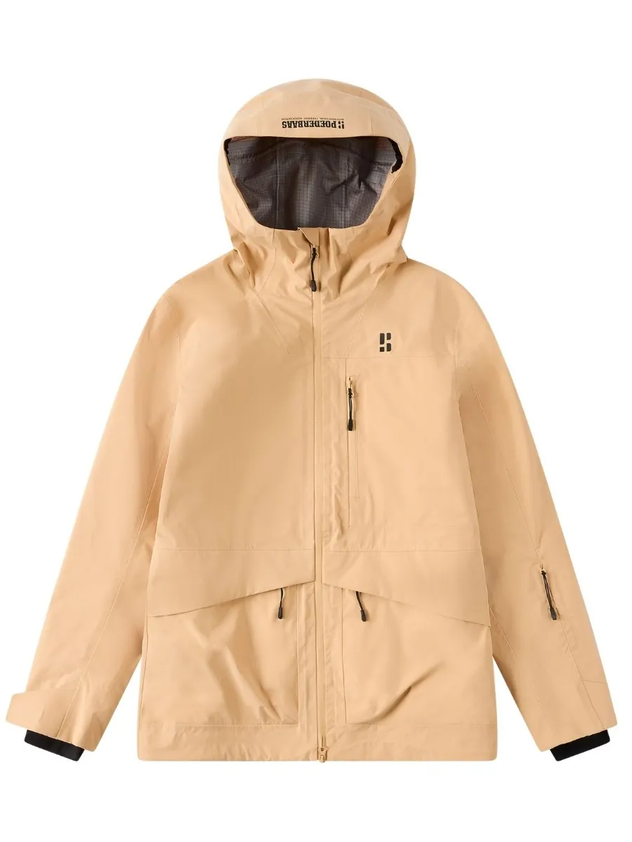 Poederbaas Ski-jas Heren Freeride 3L Hardshell Warm Sand