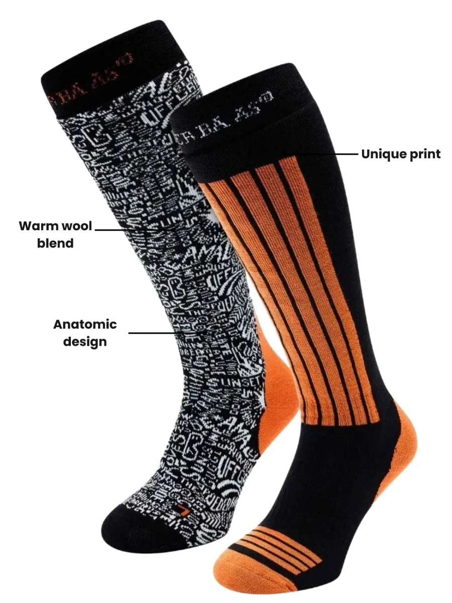 Poederbaas Skisokken 2-pack Oranje