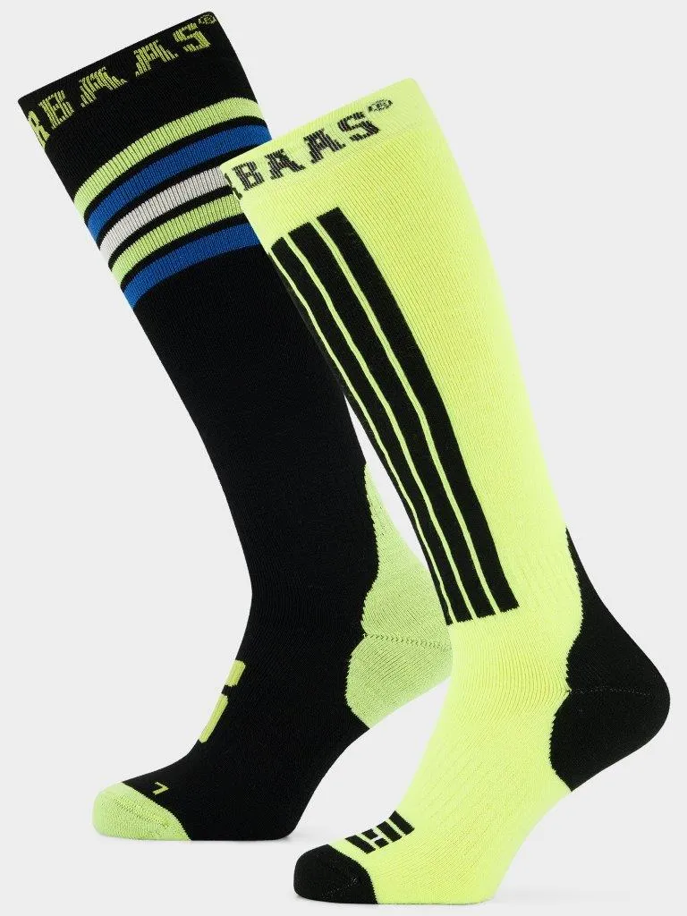 Poederbaas Skisokken 6-pack Striped Black