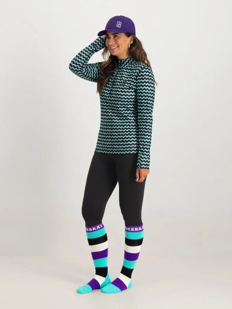 Poederbaas Skisokken 6-pack Striped Mint