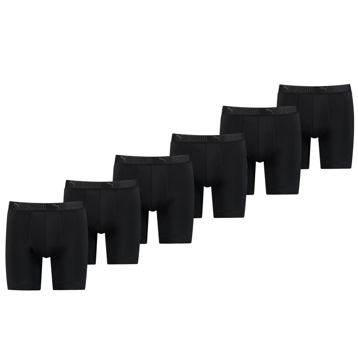 Puma Sport Boxershorts Microfiber Long 6-pack Zwart