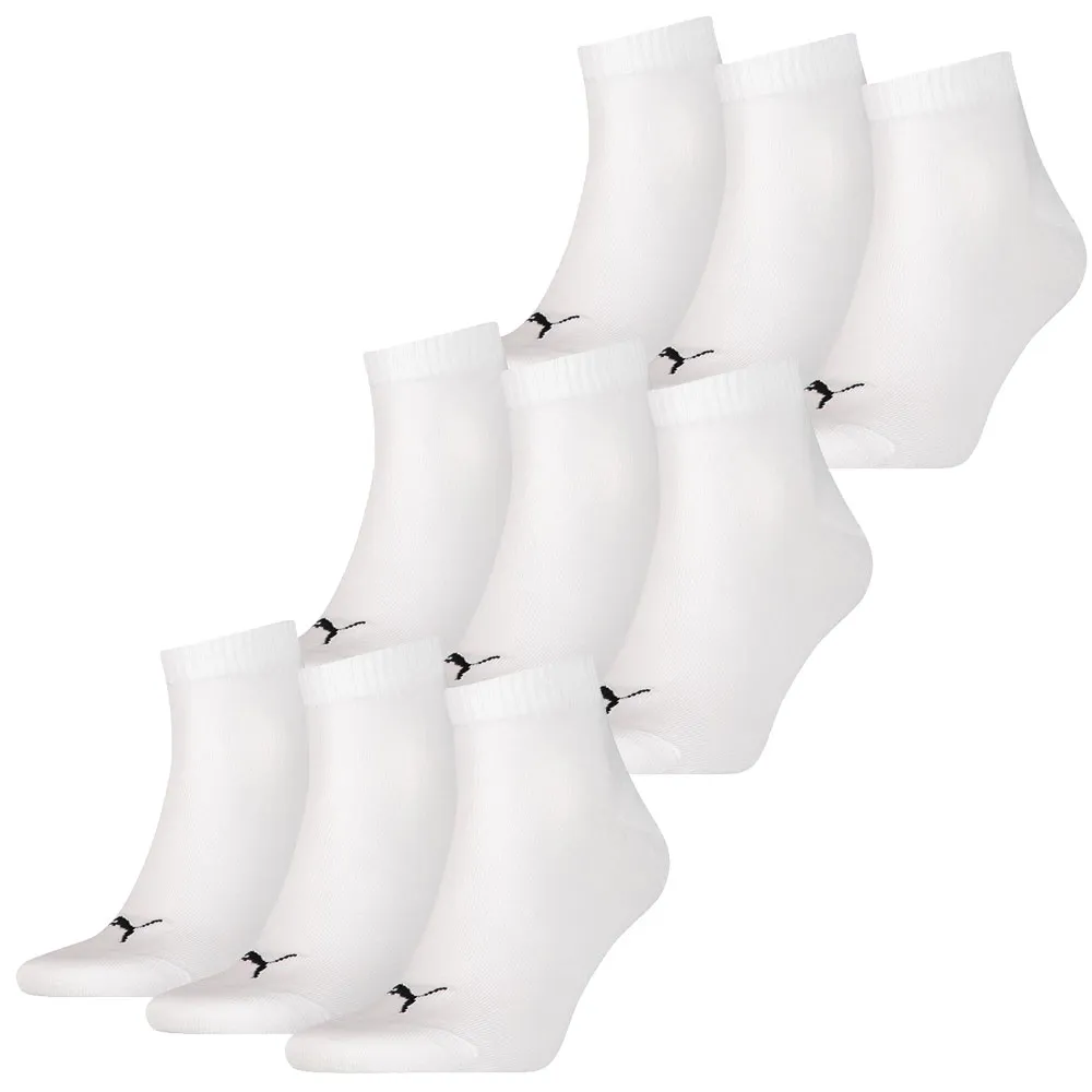 Puma Quarter Sokken Plain Wit 9-pack