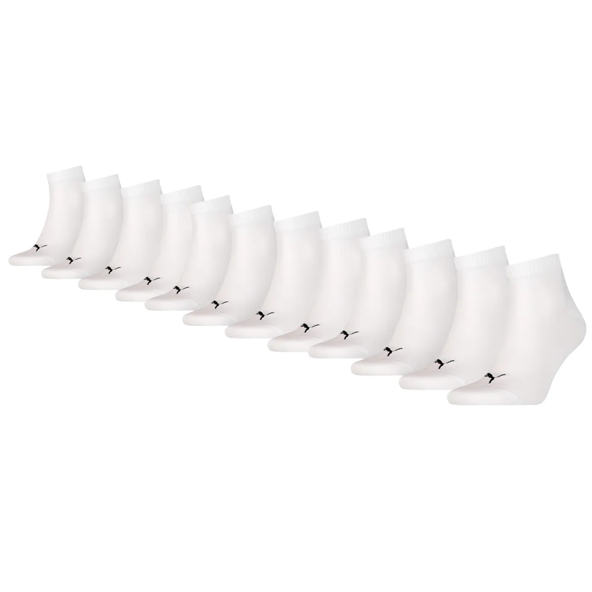 Puma Quarter Sokken Plain 12-pack Wit