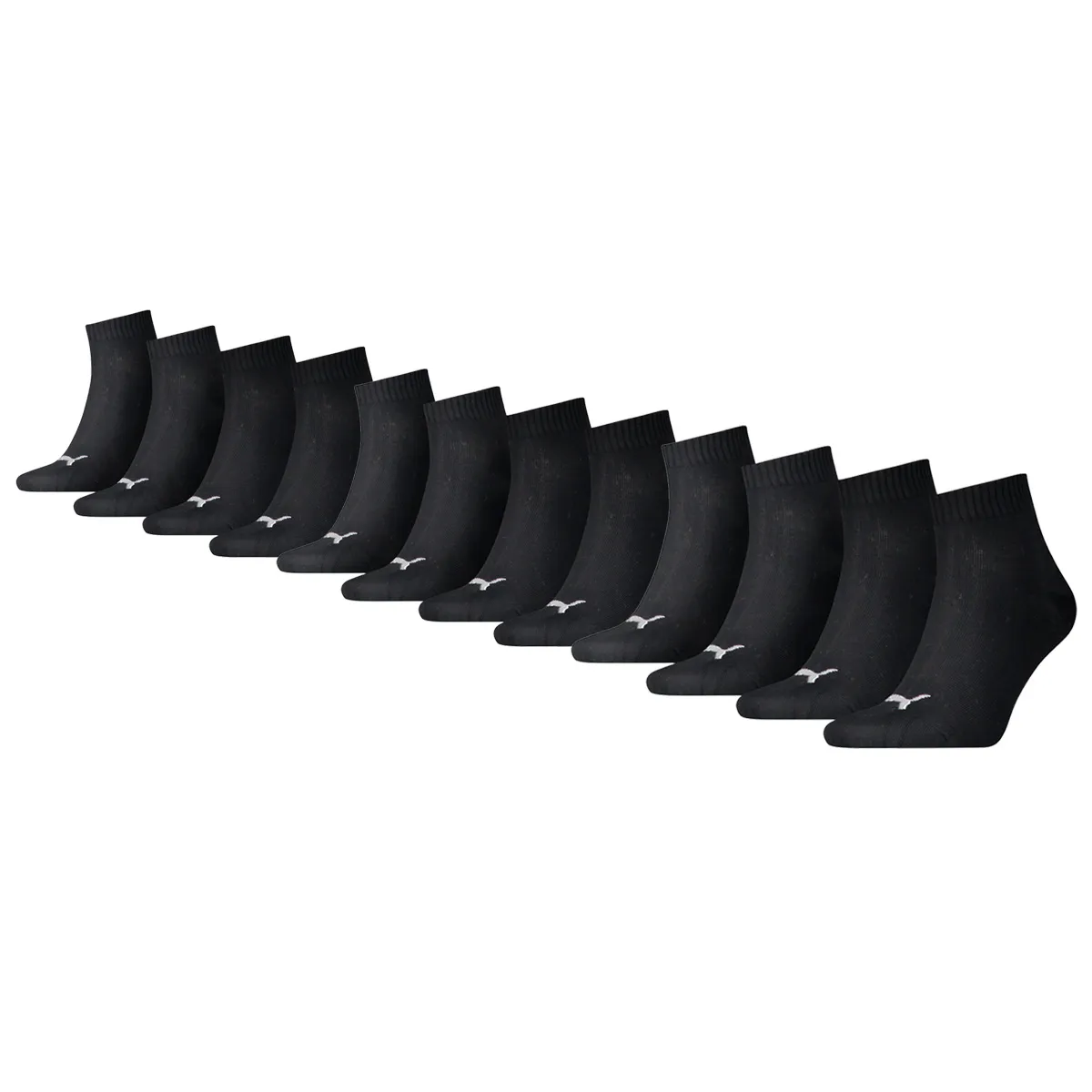 Puma Quarter Sokken Plain 12-pack Zwart