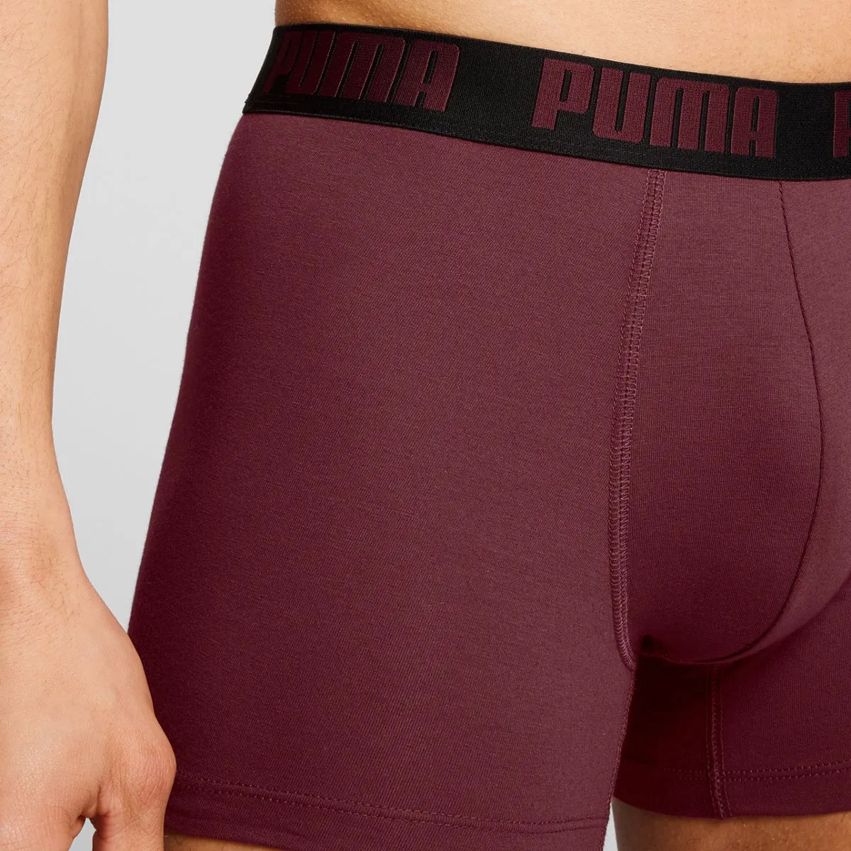 Puma Boxershorts Everyday Basic 2-pack Burgundy / Grey Melange