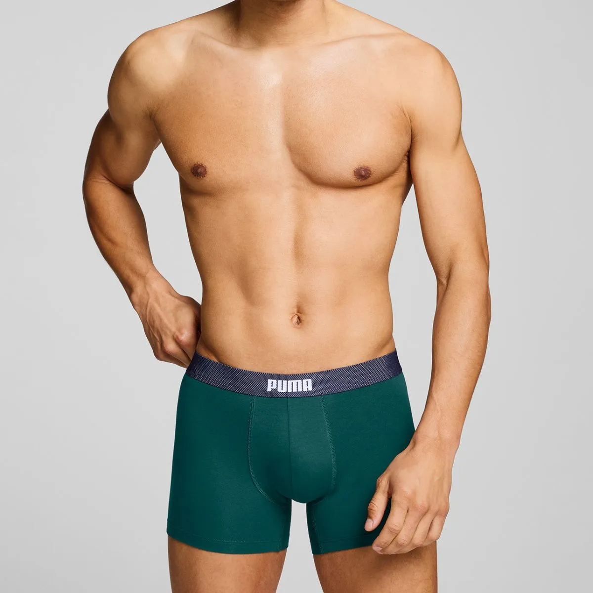 Puma Boxershorts Mesh Waistband 2-pack Green / Navy