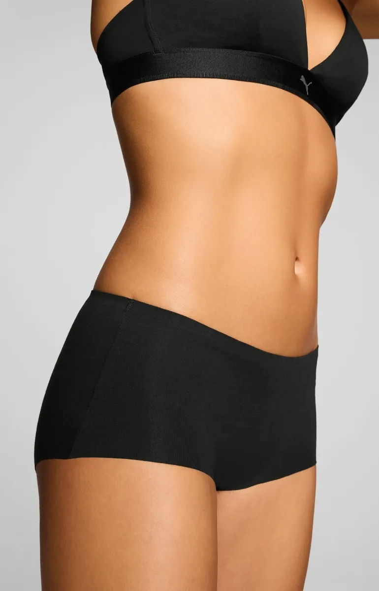 Puma Dames Mini Shorts Invisible Cotton 2-pack Zwart