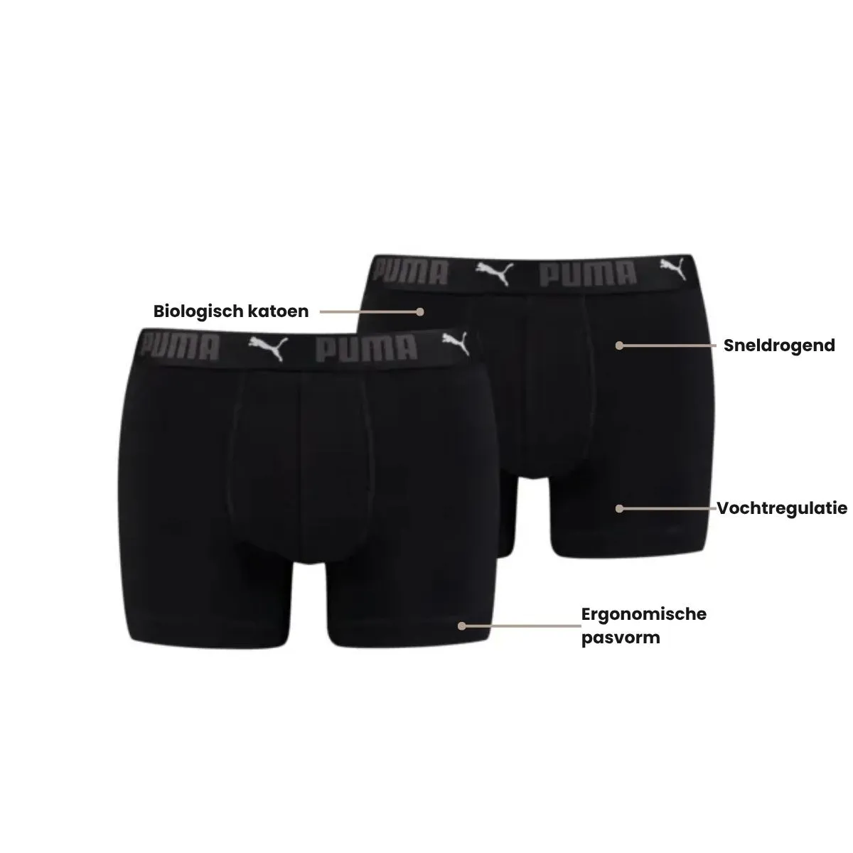 Puma Sport Boxershorts Katoen 6-pack Zwart