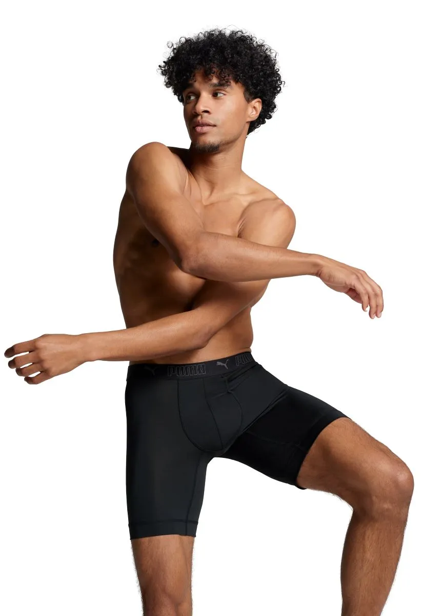 Puma Sport Boxershorts Microfiber Long 2-pack Zwart