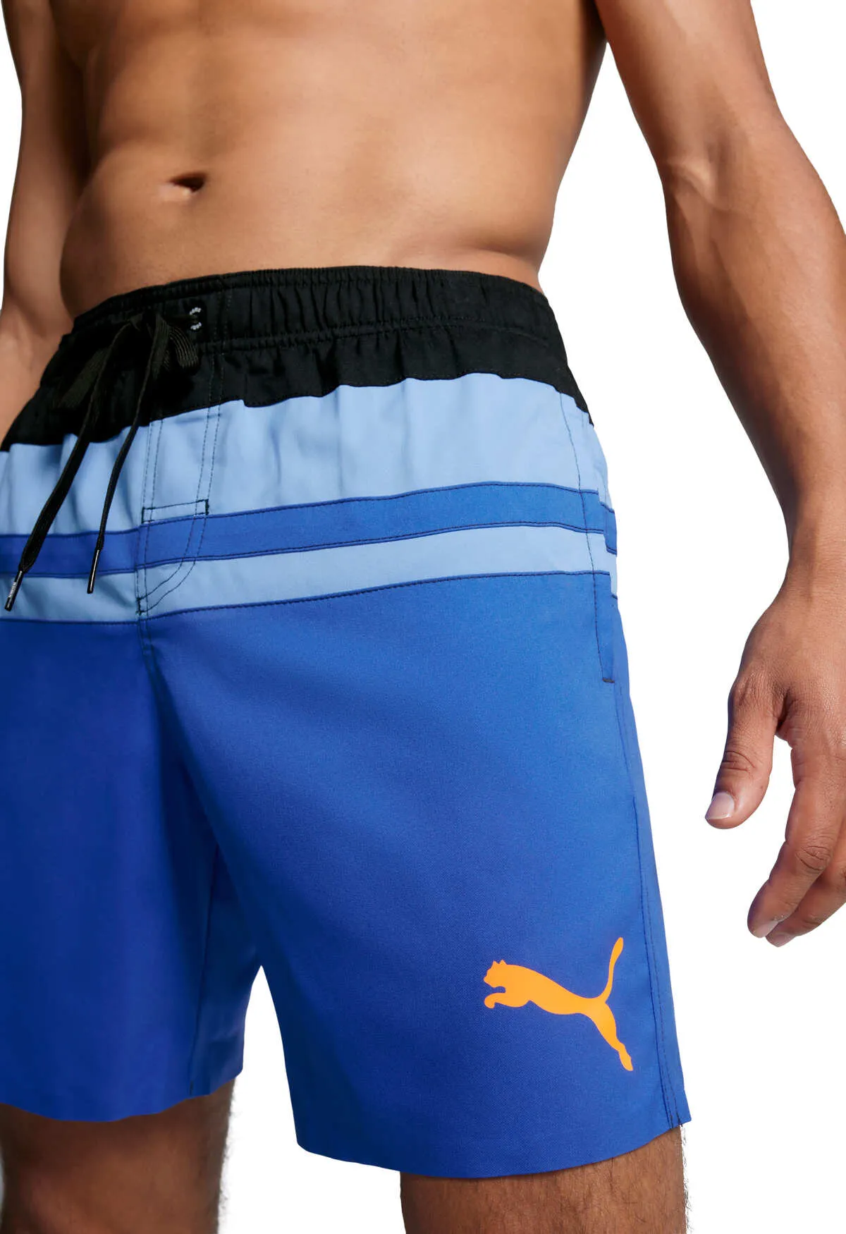Puma Zwembroek Heren Heritage Stripe Mid Shorts Benjamin Blue Combo