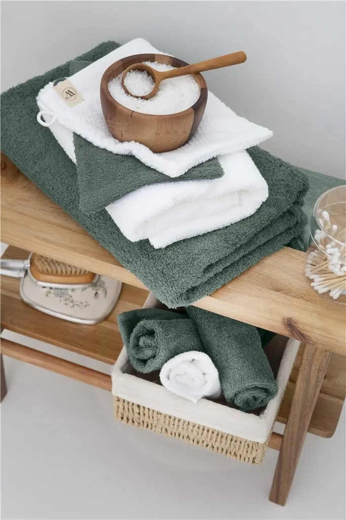 Walra Soft Cotton Handdoek 60 x 110 cm 550 gram Legergroen - 6 stuks