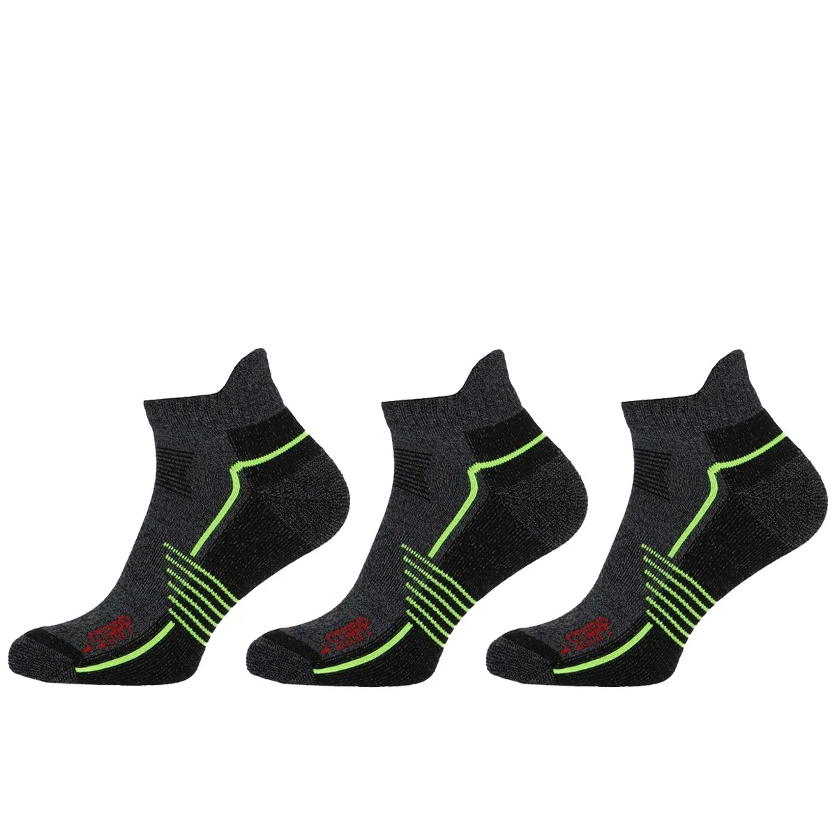 STAPP Wandelsokken Sneaker Active Outdoor Bamboe 3-pack Donkergrijs