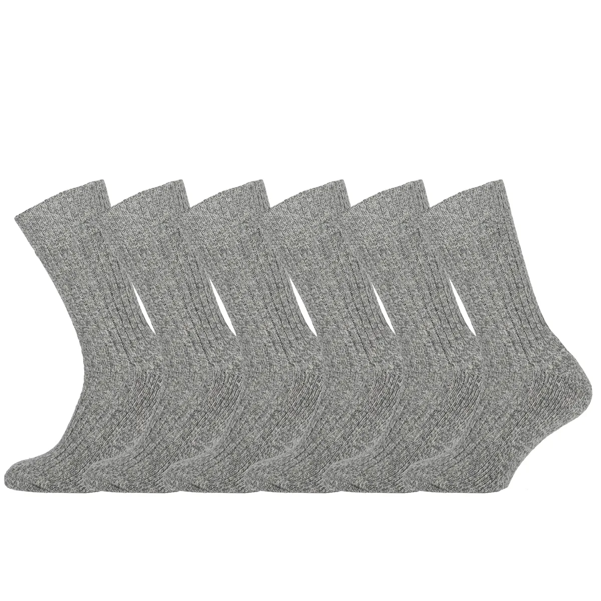 STAPP Werksokken Heren Yellow Norwegian 6-pack Grey Melange