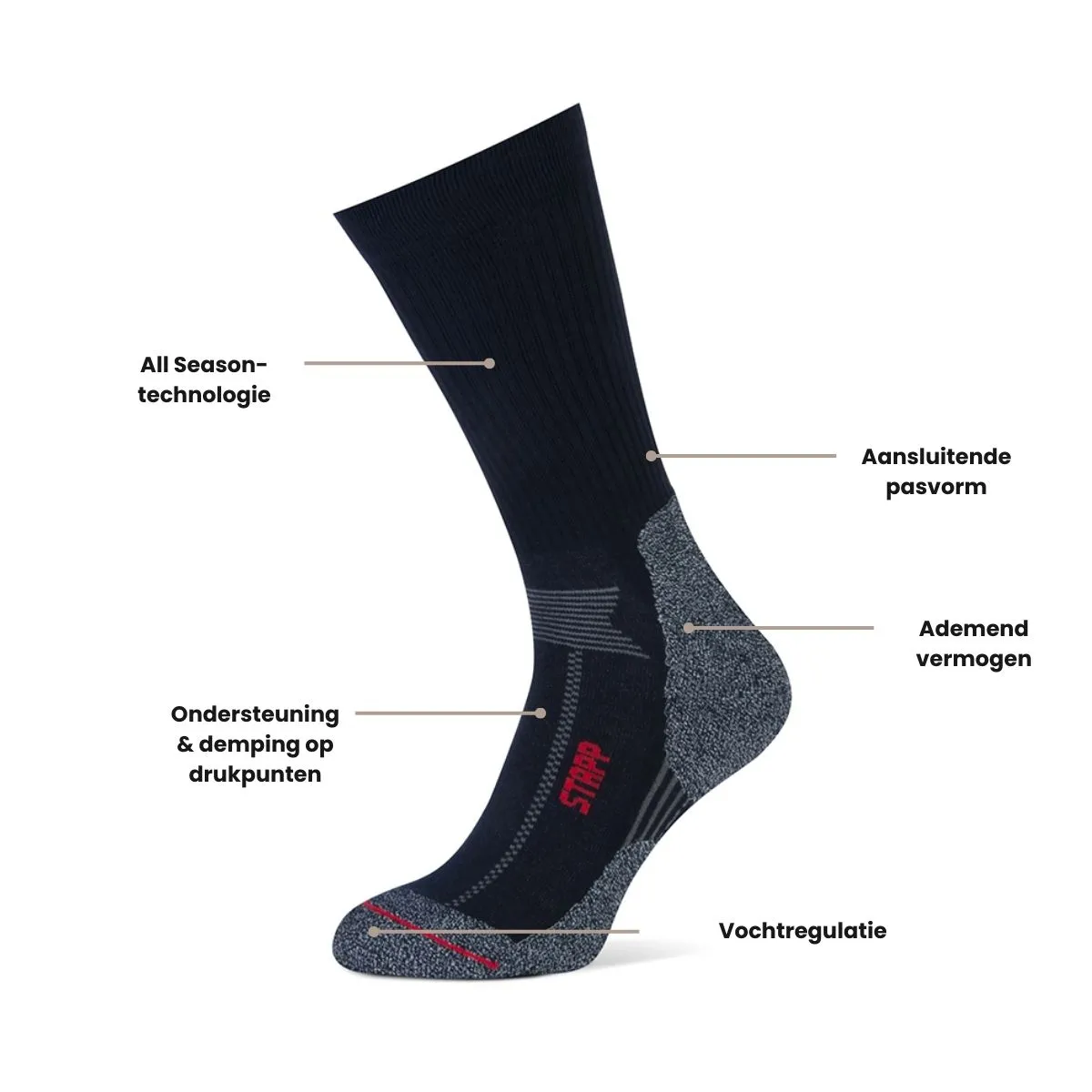 STAPP Wandelsokken Techno Boston All Season 3-pack Marine