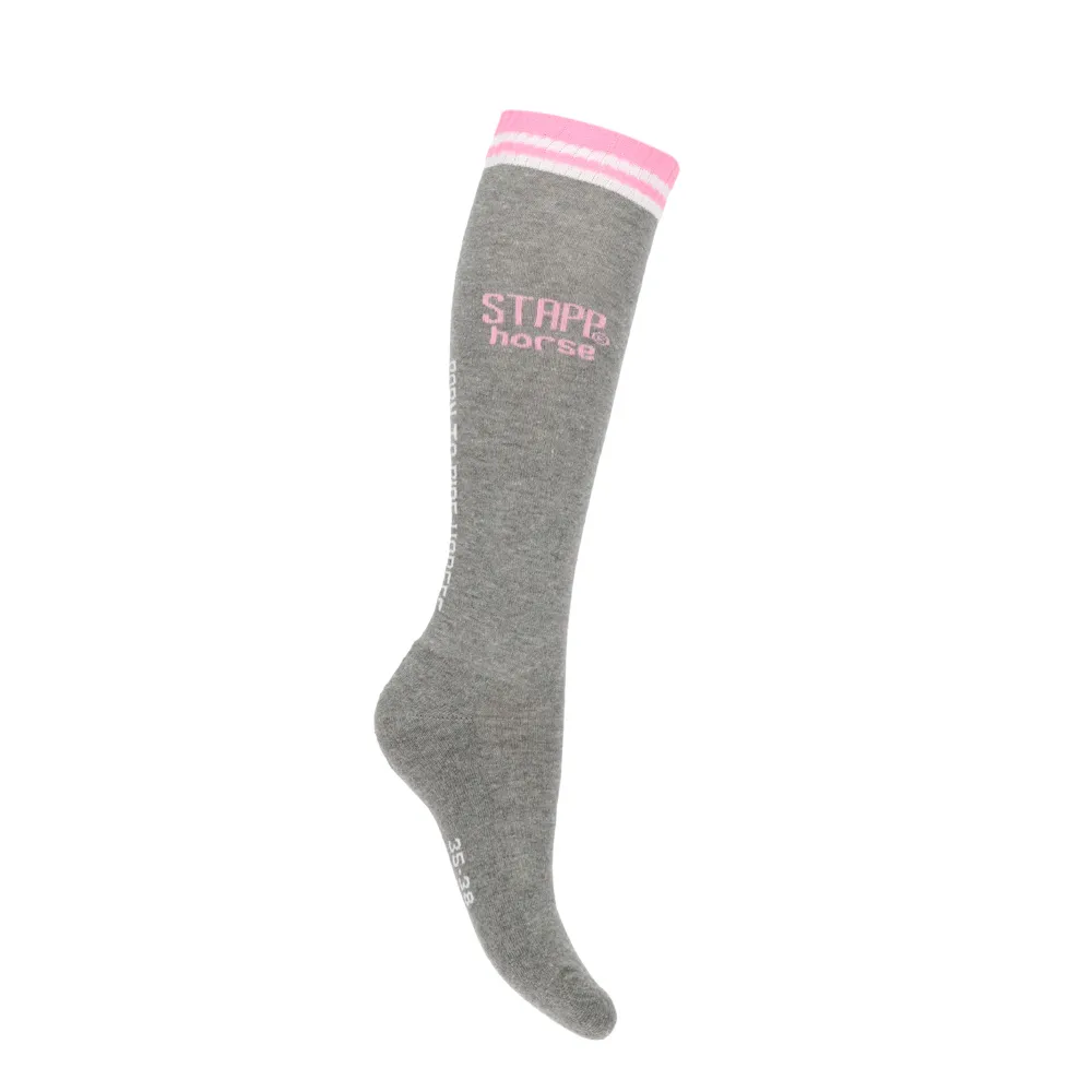 STAPP Horse Paardrijsokken Born To Ride Horse 4-pack Grijs