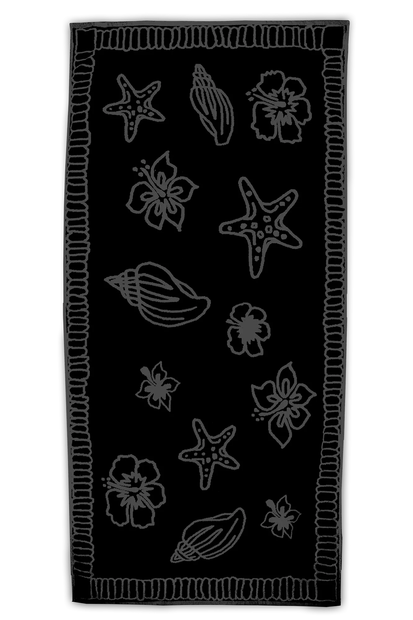 The One Towelling Strandhanddoek Hawaii 90 x 190cm Black / Antraciet