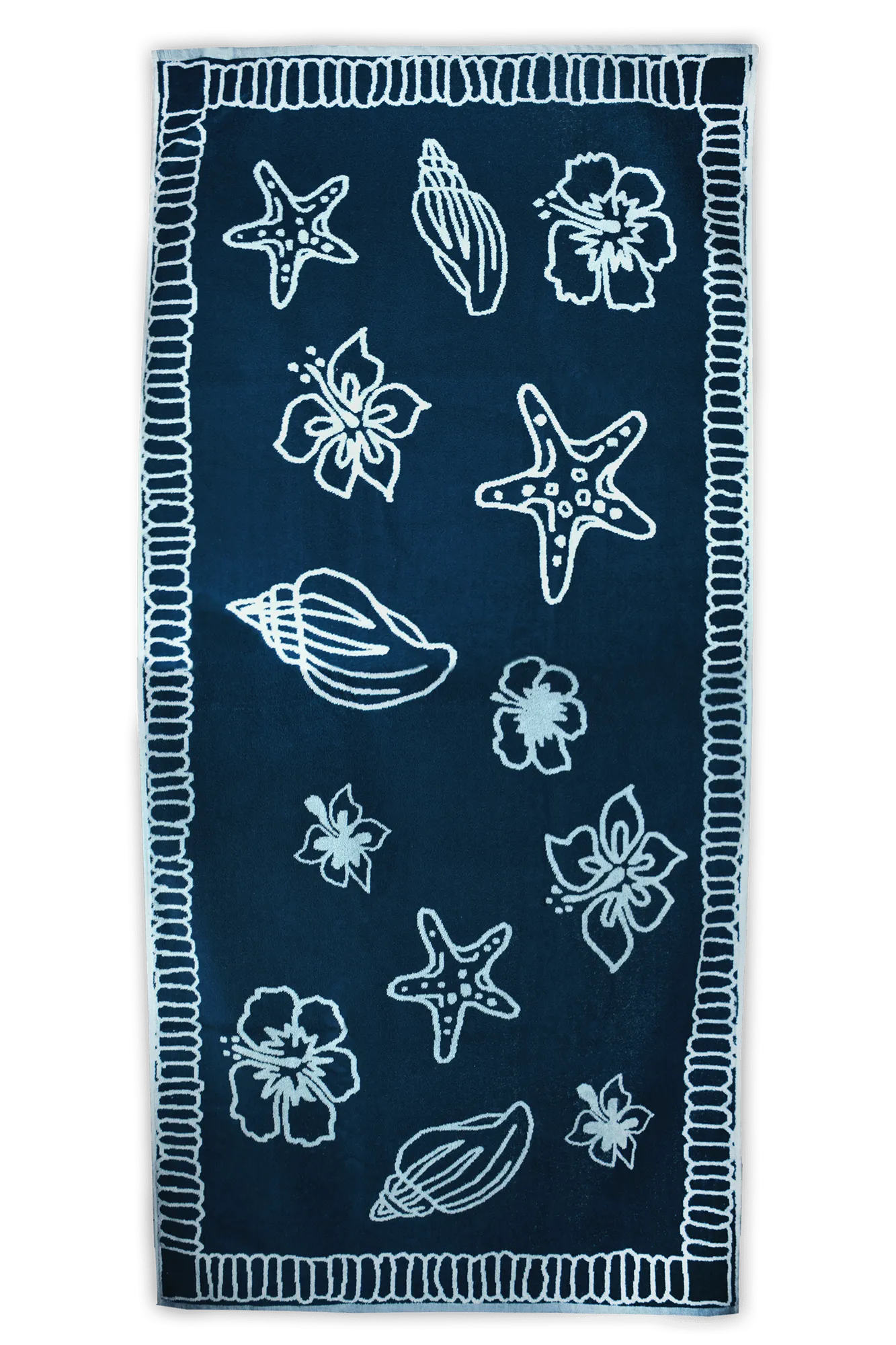 The One Towelling Strandhanddoek Hawaii 90 x 190cm Navy/Light Blue