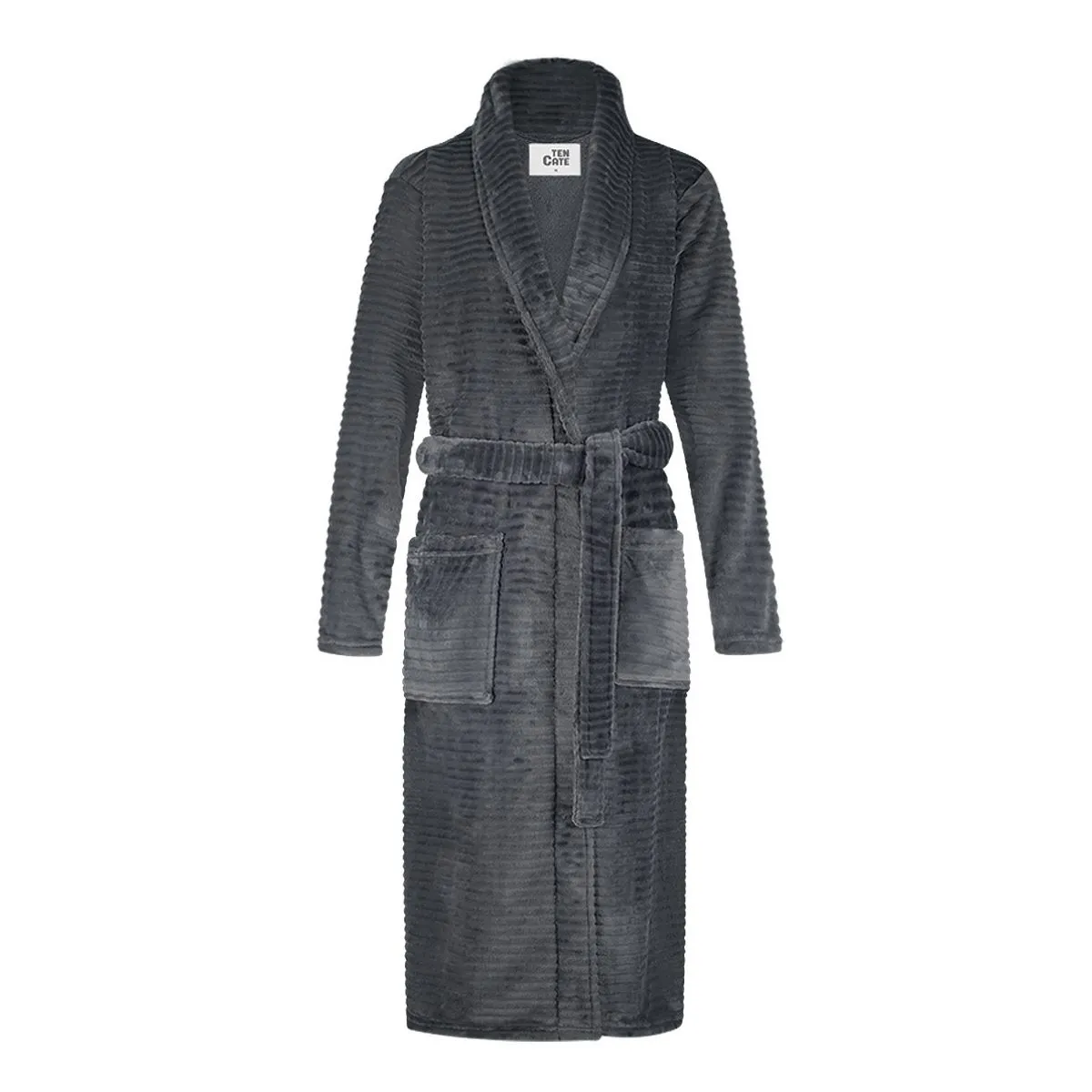 Ten Cate Badjas Dames Dark Grey Stripe