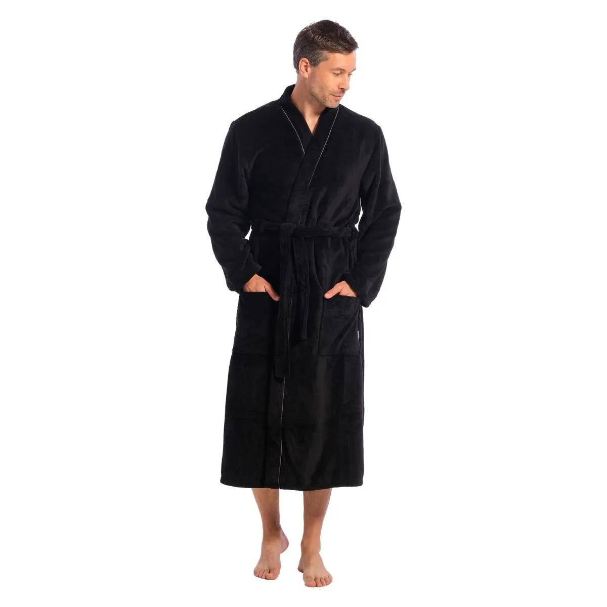 Ten Cate Badjas Heren Zwart / Grijs