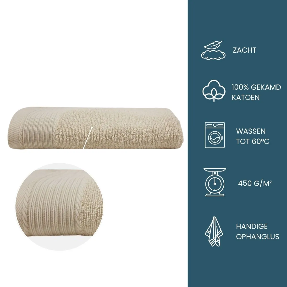 The One Badhanddoek 450 gram 70x140 Beige