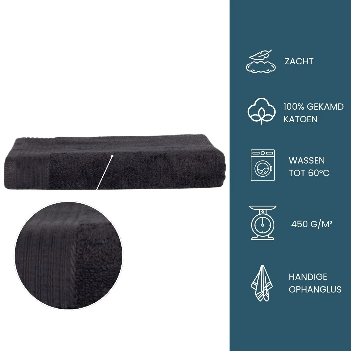 The One Badhanddoek 70x140 10 stuks Antraciet