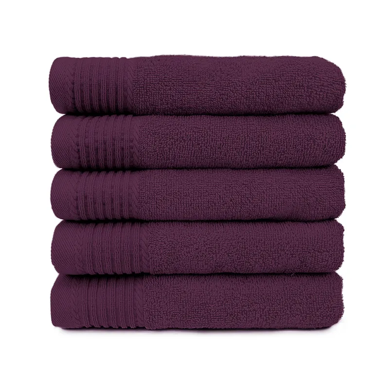 The One Badhanddoek Deluxe 70x140  550 gram Plum (5 stuks)