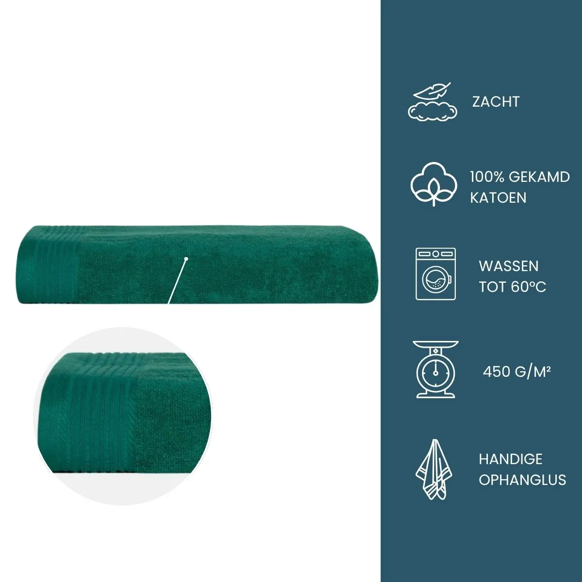 The One Badlaken 450 gram 100x180 cm Emerald Green
