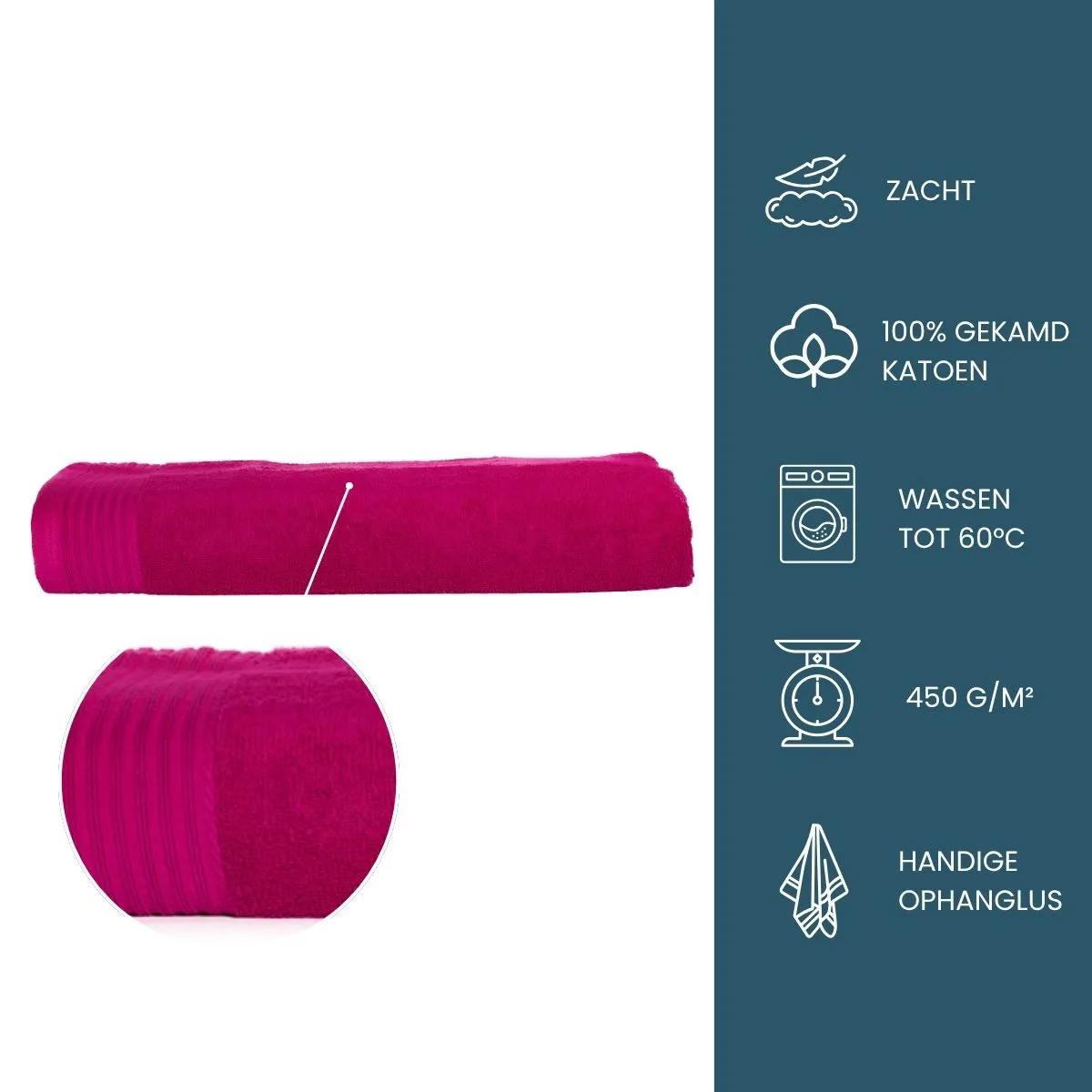 The One Badlaken 450 gram 100x180 cm Magenta