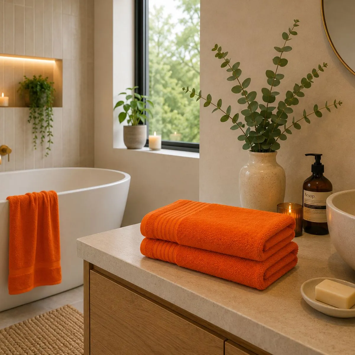 The One Badlaken 450 gram 100x180 cm Oranje