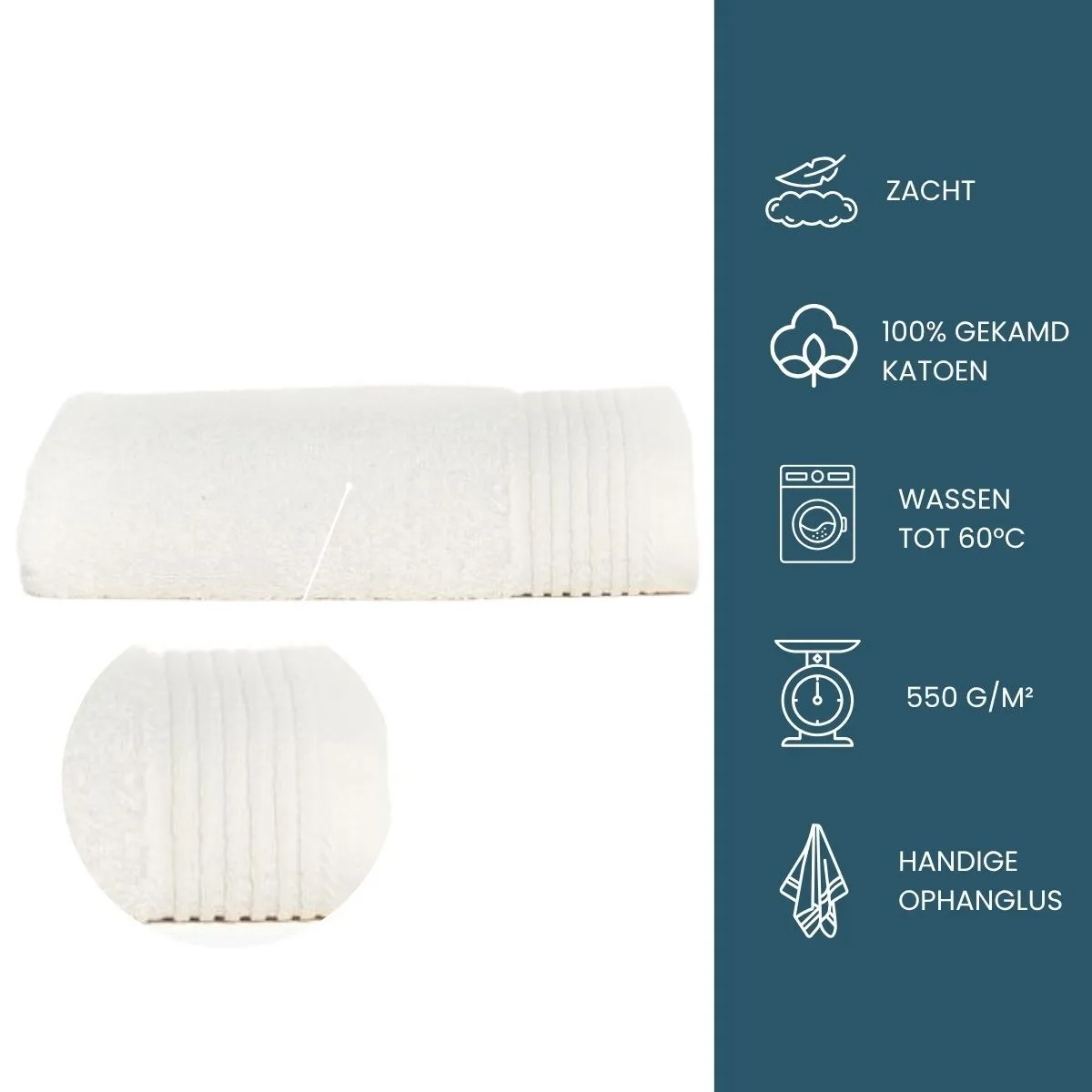 The One Handdoek Deluxe 50x100  550 gr Ivory