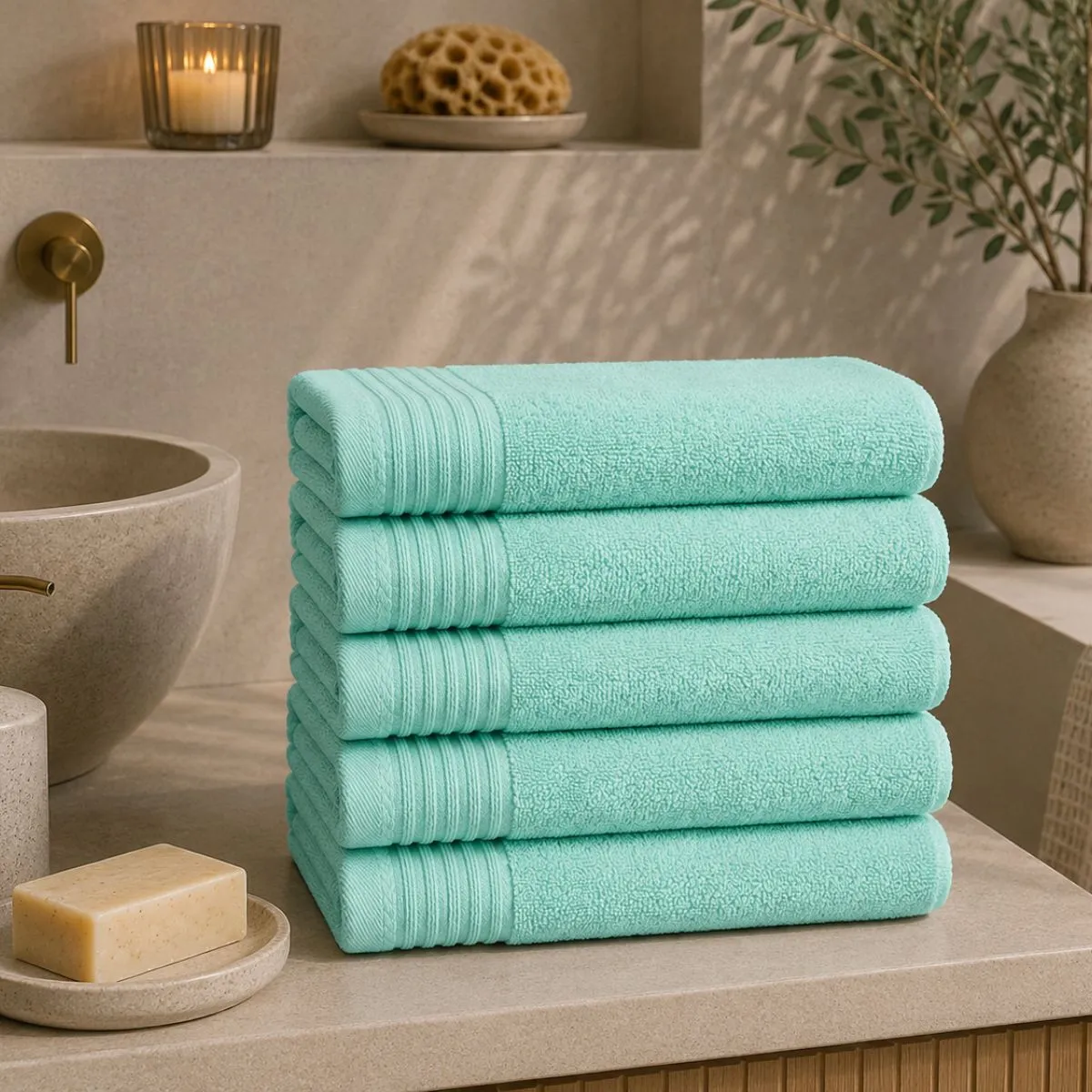 The One Handdoek Deluxe 50x100  550 gr Mint (5 stuks)