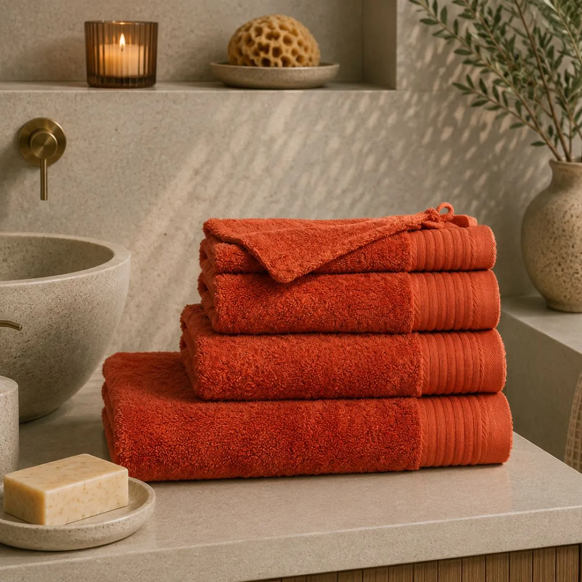The One Washandje 500 gram 15x21 cm Terra spice