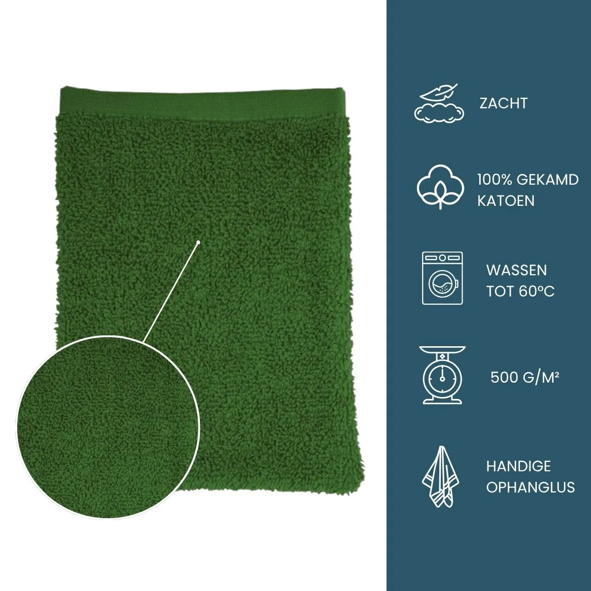 The One Washandjes Groen - 10 stuks