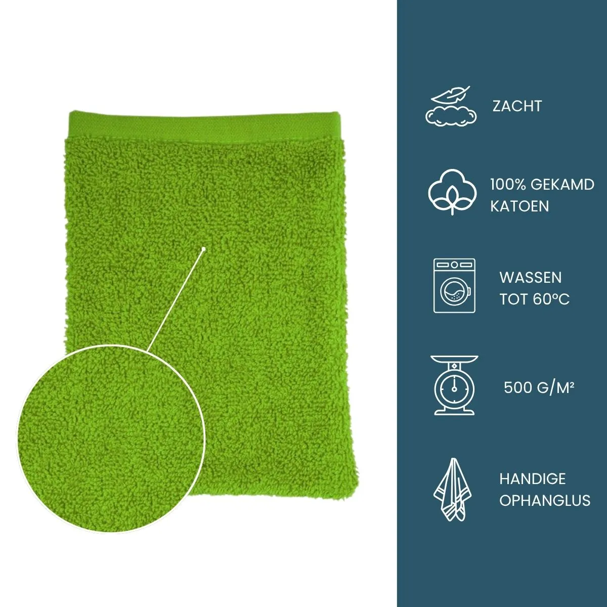 The One Washandjes Lime - 10 stuks