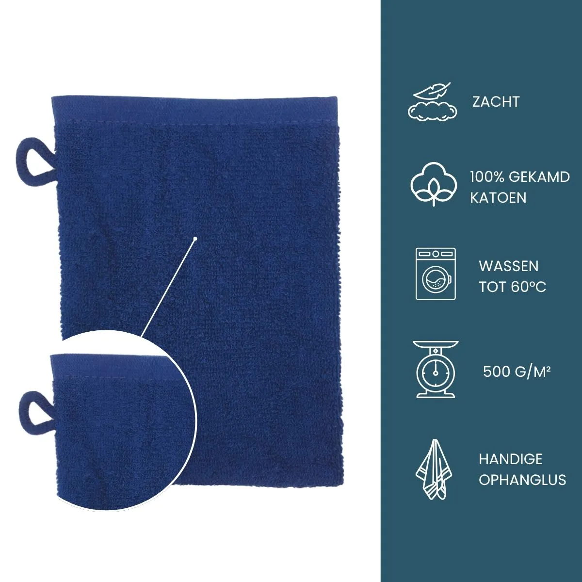 The One Washandje 500 gram 15x21 cm Navy